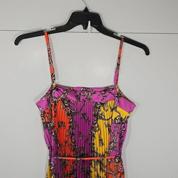 {MILLY} Irene Chain Pleated Midi Dress - Picture 8 of 17